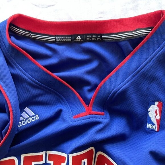 DETROIT PISTONS Adidas BRANDON KNIGHT #7 Blue Jersey NBA Men’s Sz 2XL SIGNED NWT - Picture 10 of 15
